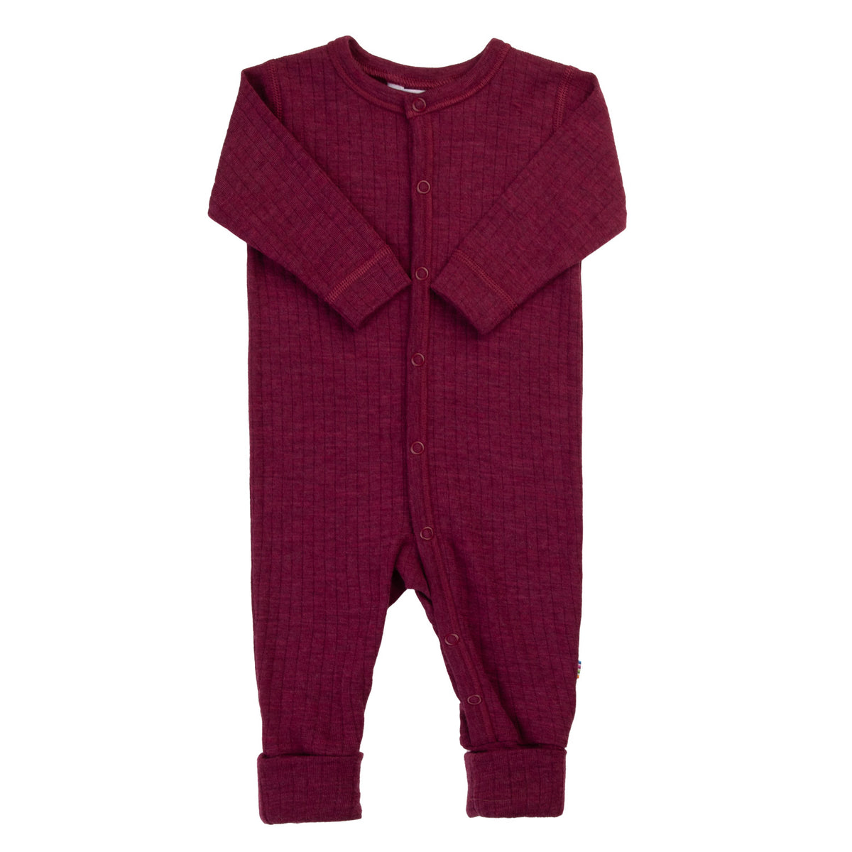 Joha Woll-Jumpsuit mit Umschlagfüßen - Wine Melange