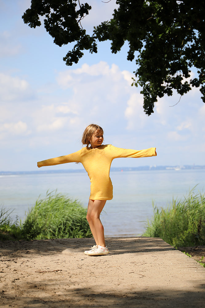 Cosilana Wolle/Seide/Baumwolle Longsleeve - Gelb