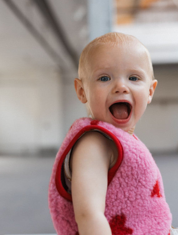 Alwero X Salty baby vest Lulu - Bubble Gum Hearts