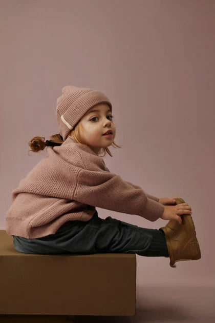 Gray Label Kinderweste aus gestrickter Wolle - Beere