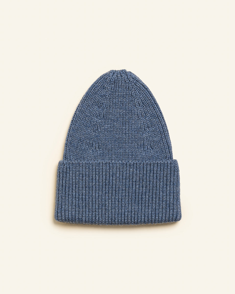Hvid beanie Fonzie kids - Denim