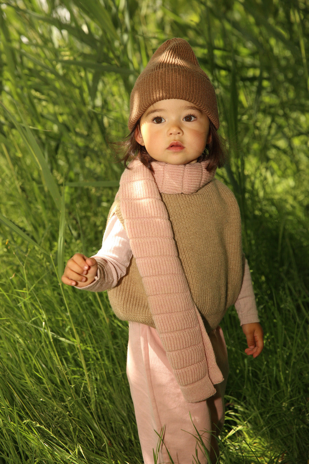 Hvid Mütze Fonzie Kinder - Mokka