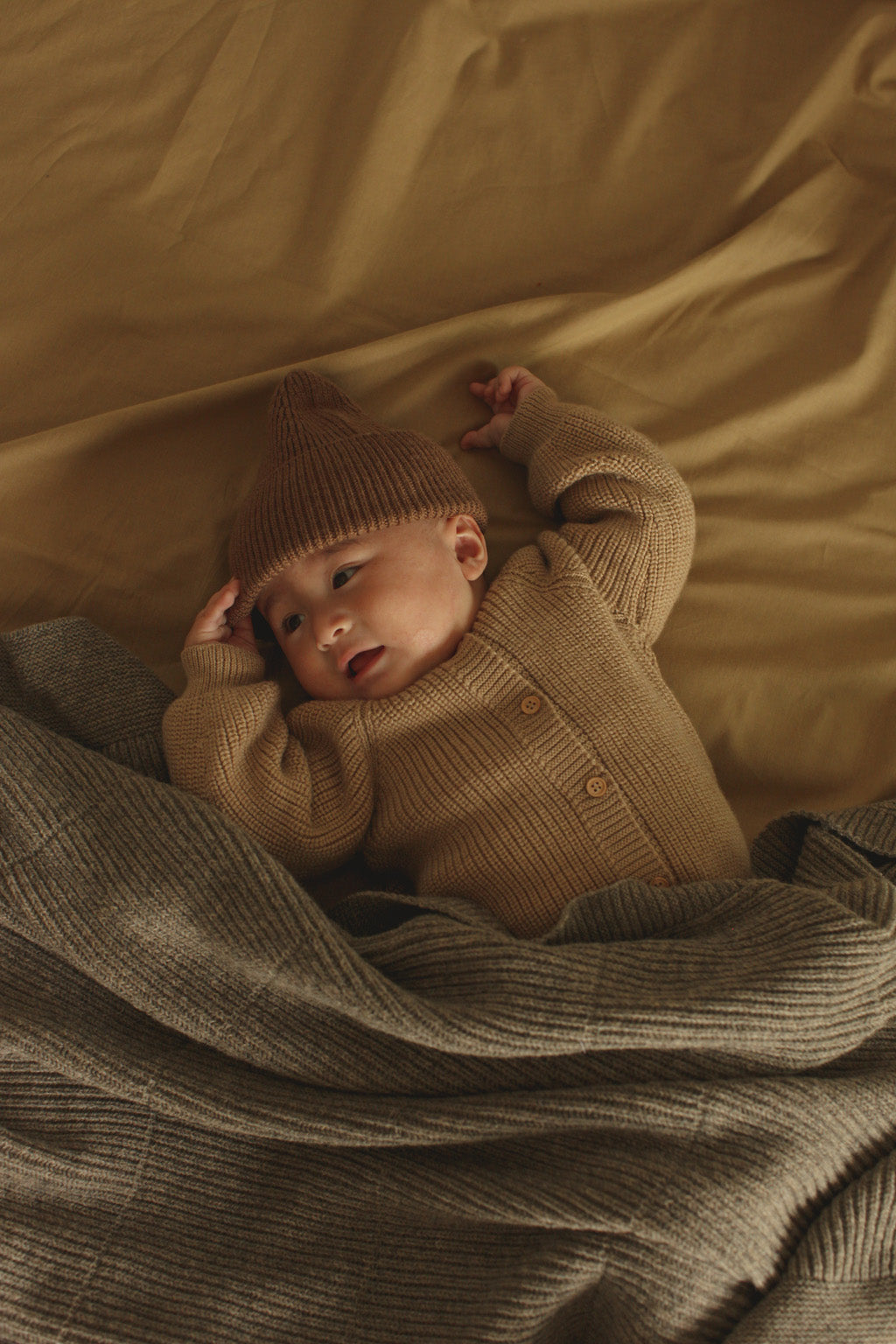 Hvid Mütze Fonzie Kinder - Mokka