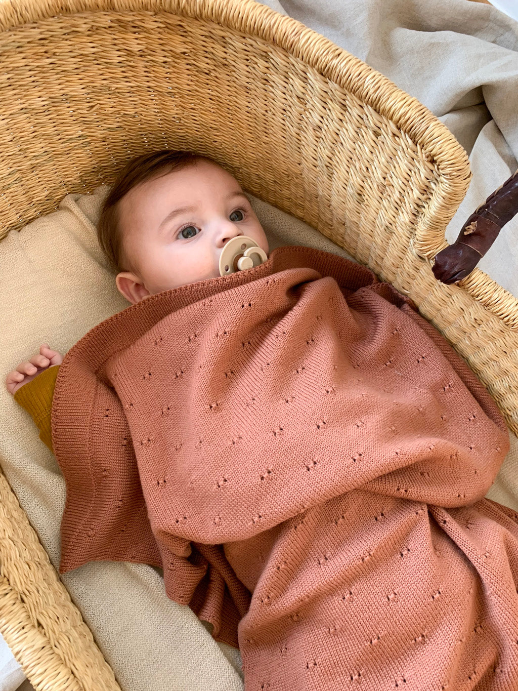 Hvid deken Bibi - Brick