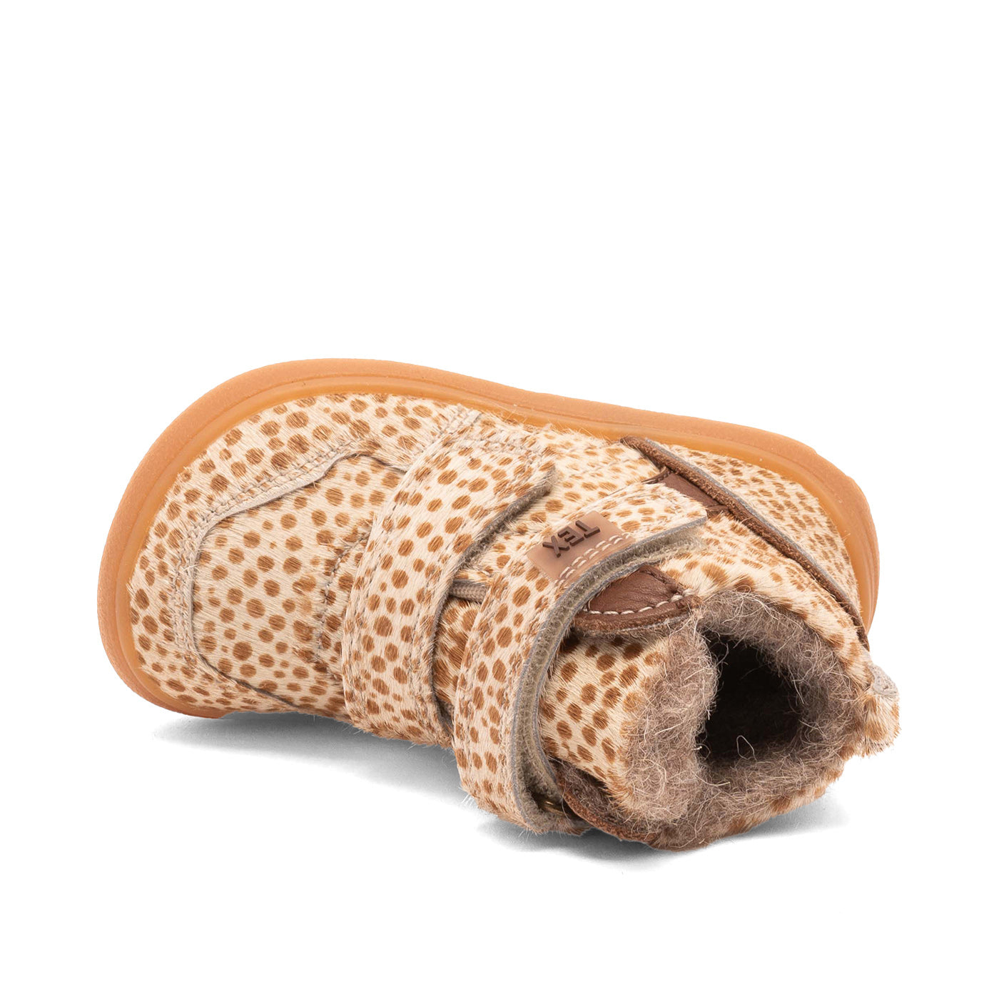 Bisgaard Becky TEX Barfußschuhe – Brown Dots | Wasserdichtes Leder & Wollfutter