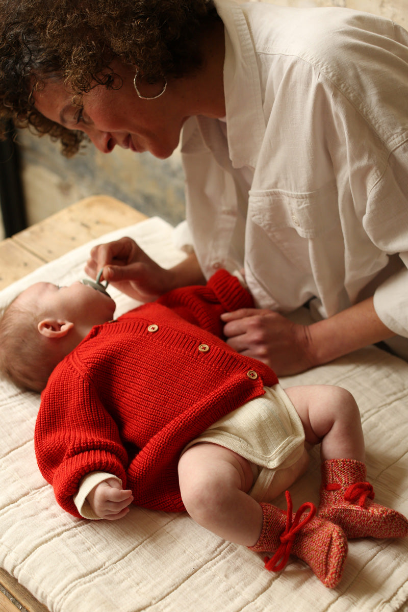 Hvid cardigan Inga - Red