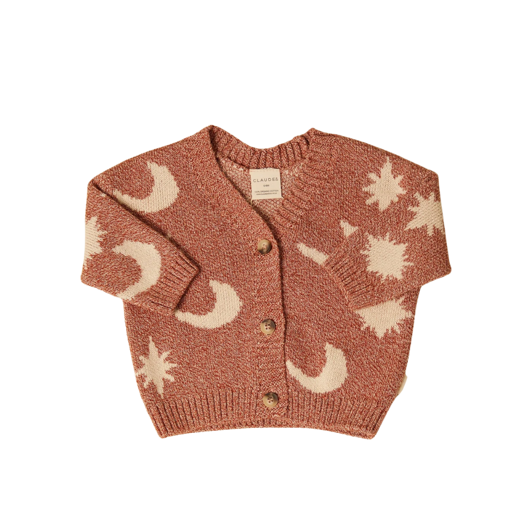 Claude & Co Cozmo Moon & Stars cardigan - Russet