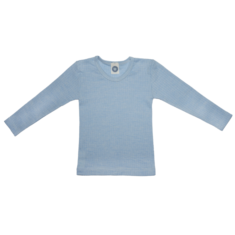 Cosilana Wolle/Seide/Baumwolle Longsleeve - Blau