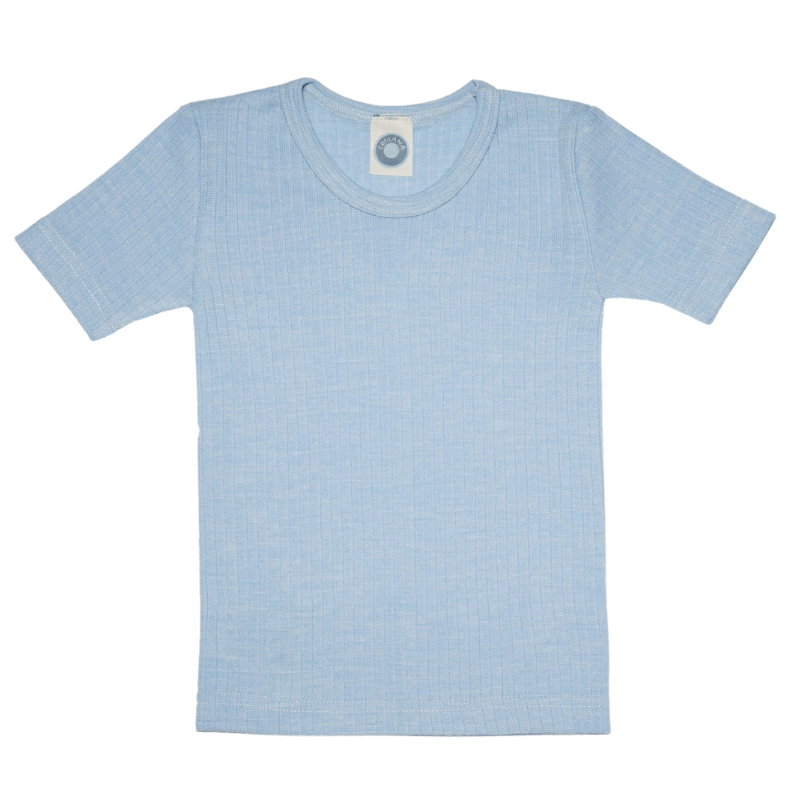 Cosilana T-Shirt Wolle/Seide/Baumwolle – Blau