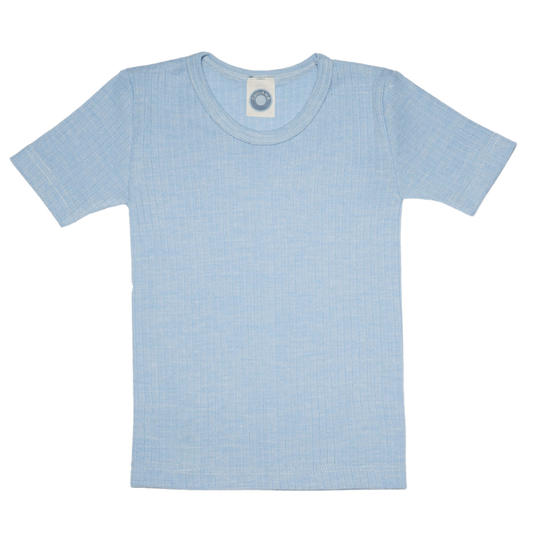Cosilana T-Shirt Wolle/Seide/Baumwolle – Blau
