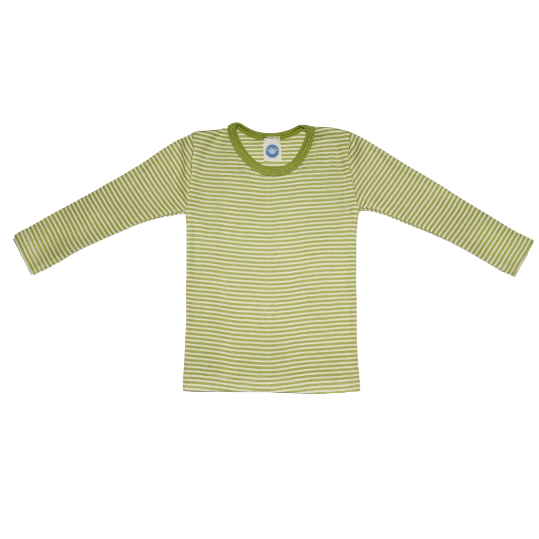 Cosilana wool/silk long sleeve - Green / Natural