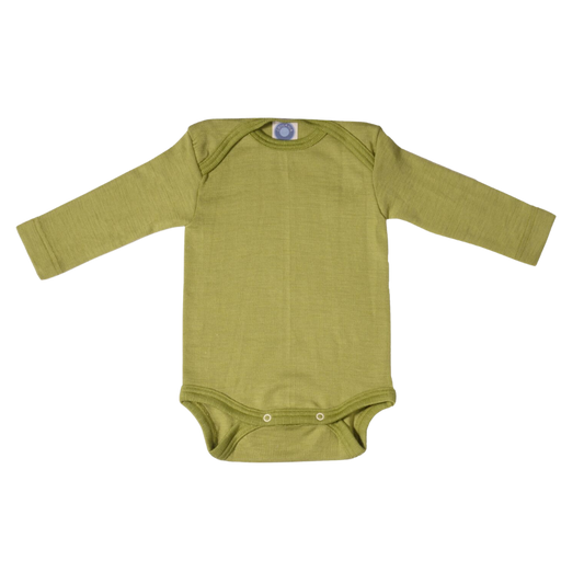 Cosilana wol/zijde romper lange mouw – Green