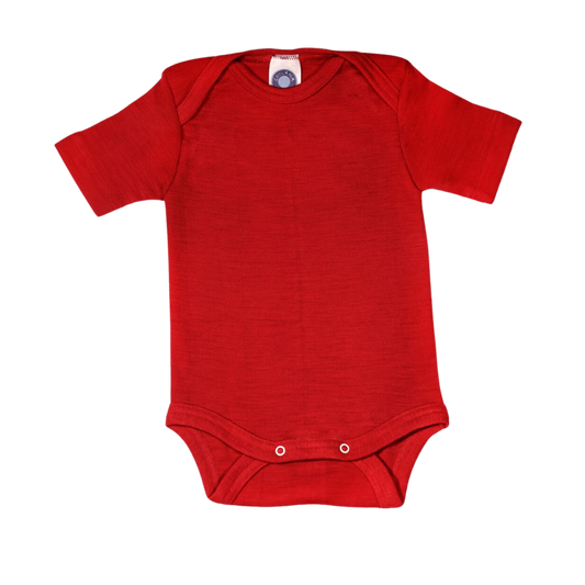Cosilana wol/zijde romper korte mouw – Red