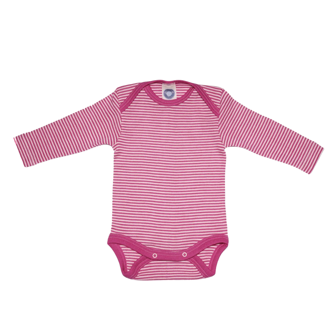 Cosilana wool/silk long-sleeved romper – Pink / Nature