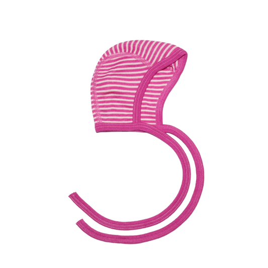 Cosilana wol/zijde strikmutsje - Pink / Natural