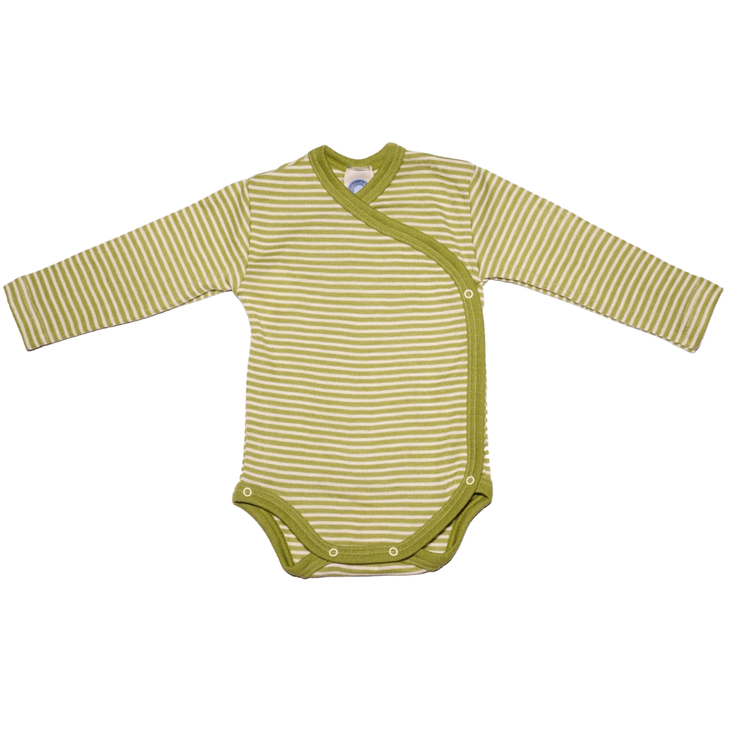 Cosilana wol/zijde wikkelromper – Green / Natural