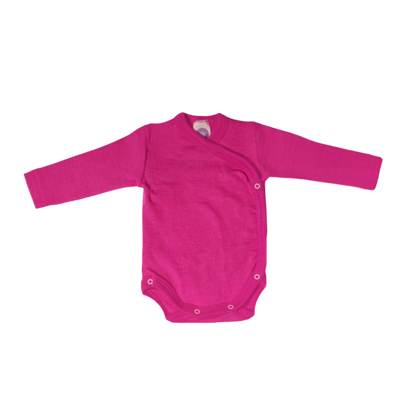 Cosilana Wickel-Strampler aus Wolle/Seide – Pep Pink