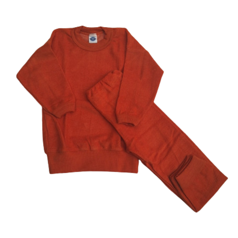 Cosilana zweiteiliges Pyjama-Set aus Wolle - Safran