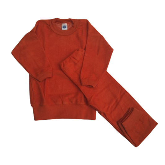 Cosilana zweiteiliges Pyjama-Set aus Wolle - Safran