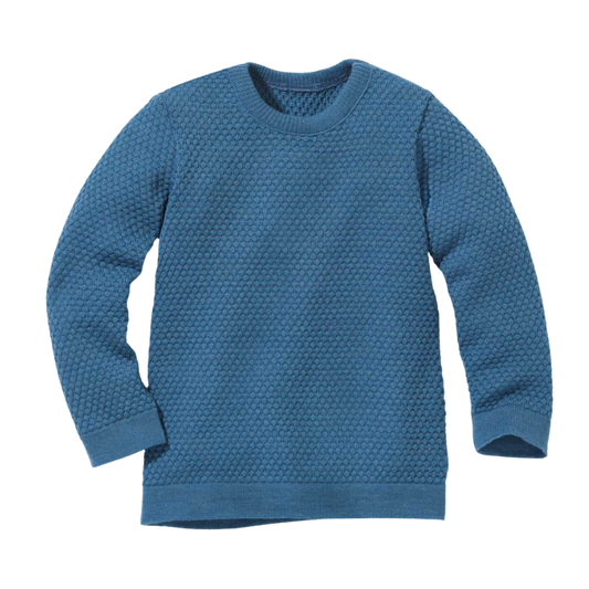 Disana Wabenpullover - Taubenblau