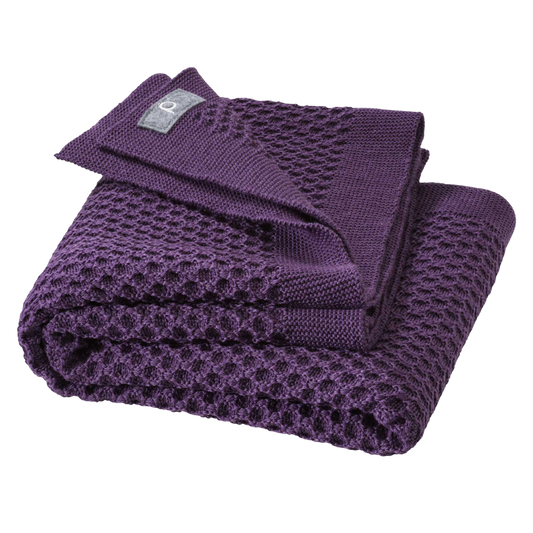 Disana knitted honeycomb blanket - Aubergine
