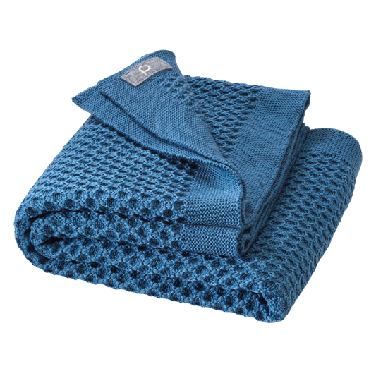 Disana wollen honeycomb deken - Dove Blue