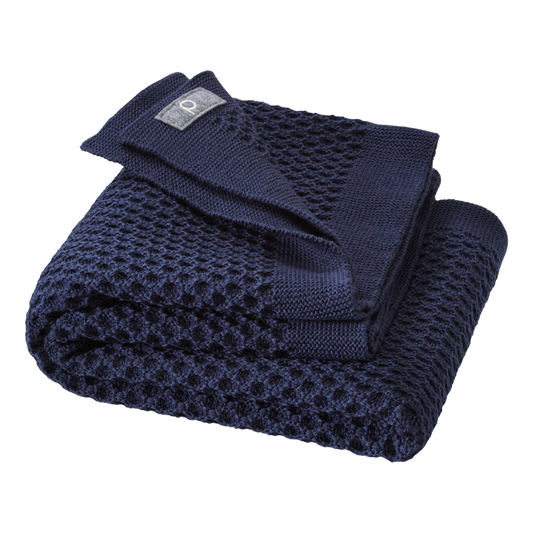 Disana virgin wool honeycomb blanket - Indigo