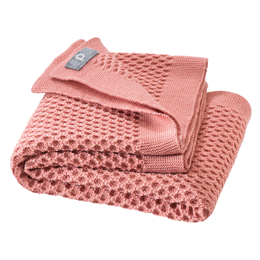 Disana knitted honeycomb blanket - Soft Pink