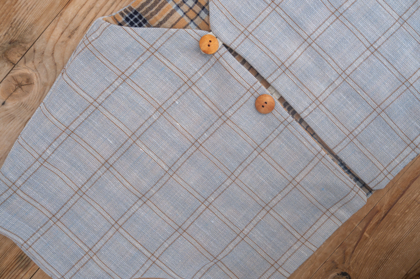 Floortje Elisabeth Ayla jasje baby - Blue Check - 6-14 maanden