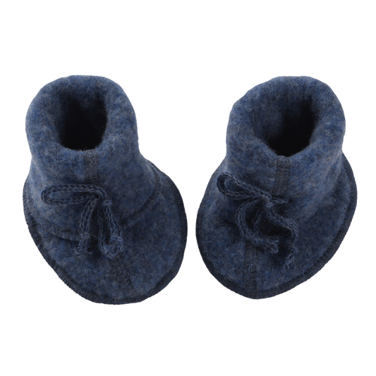 Engel Natur Wollfleece Babyschuhe – Blau
