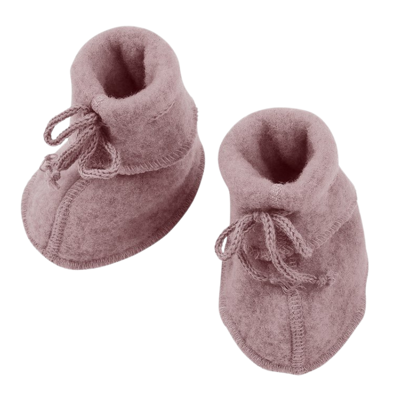 Engel Natur Wollfleece Babyschuhe – Rosenholz