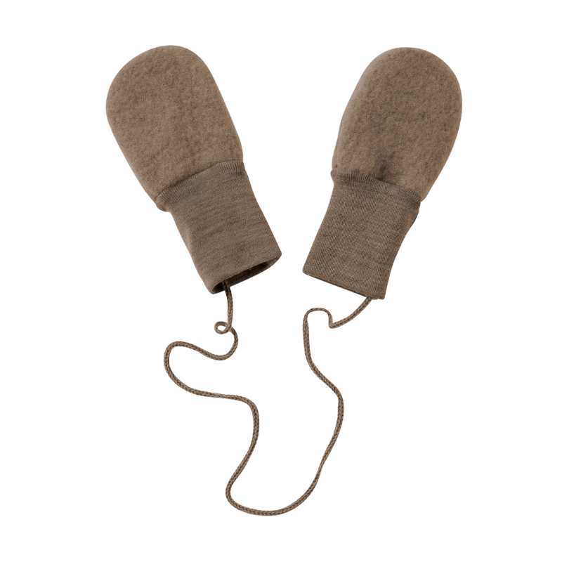 Engel Natur Wolffleece Babyfäustlinge - Walnuss meliert