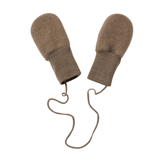 Engel Natur Wolffleece Babyfäustlinge - Walnuss meliert