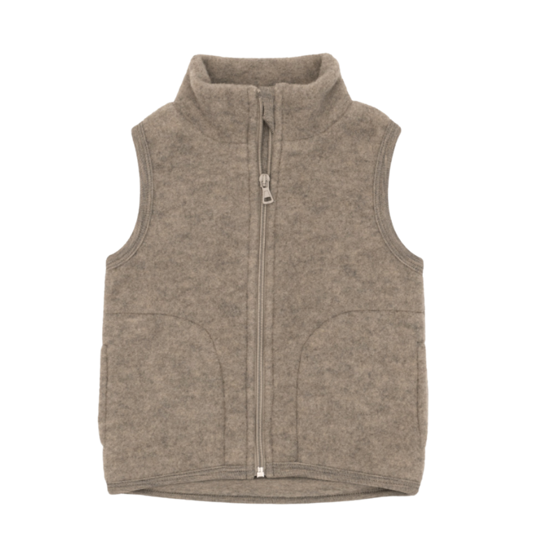 Engel Natur Wolffleece Kinder-Bodywarmer – Walnuss-Melange