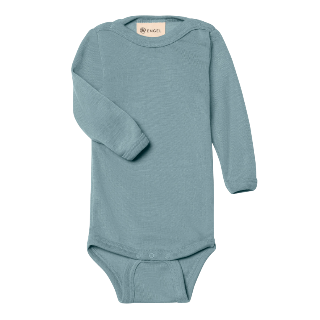 Engel Natur wol/zijde romper - Mountain Blue