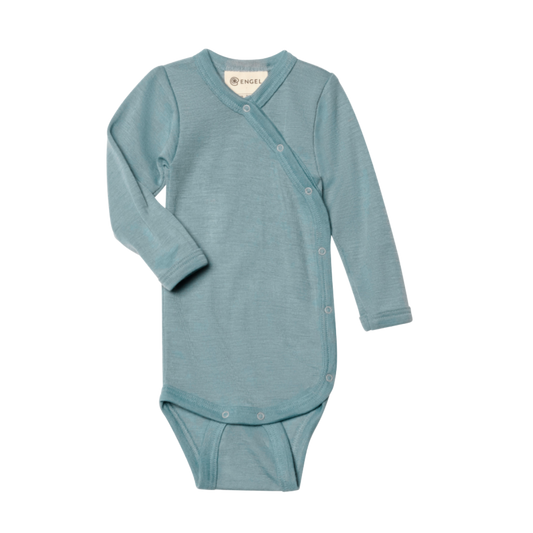 Engel Natur wol/zijde wikkelromper - Mountain Blue