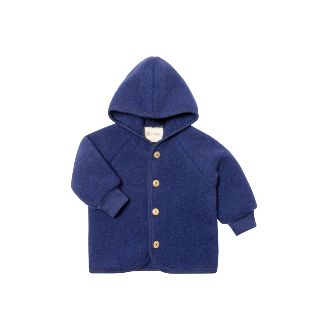 Engel Natur Wollfleecejacke - Enzian Melange