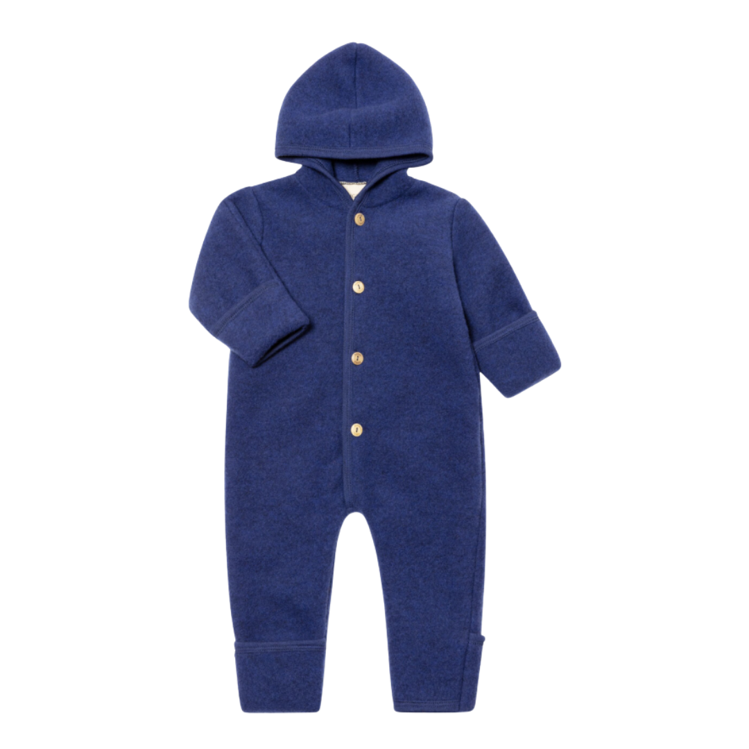 Engel Natur Wollfleece-Overall – Enzian Melange