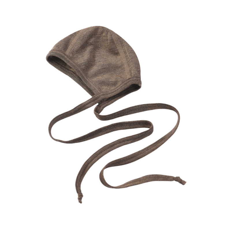 Engel Natur Wolle/Seide-Mütze – Walnuss-Melange