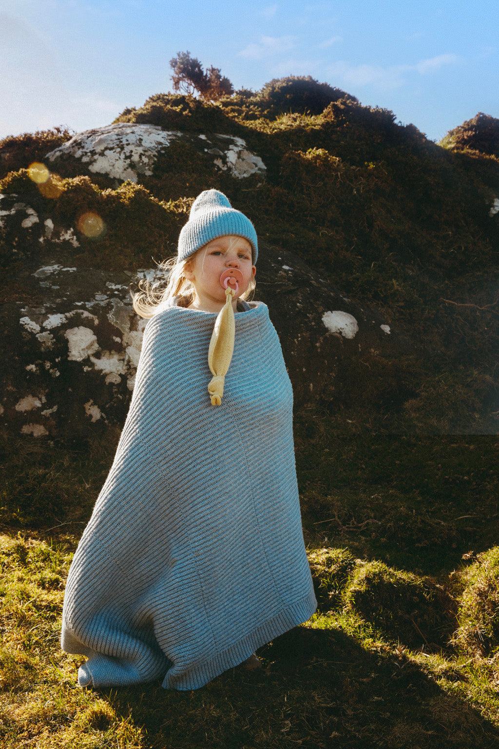 Hvid deken Gaston - Frost Blue