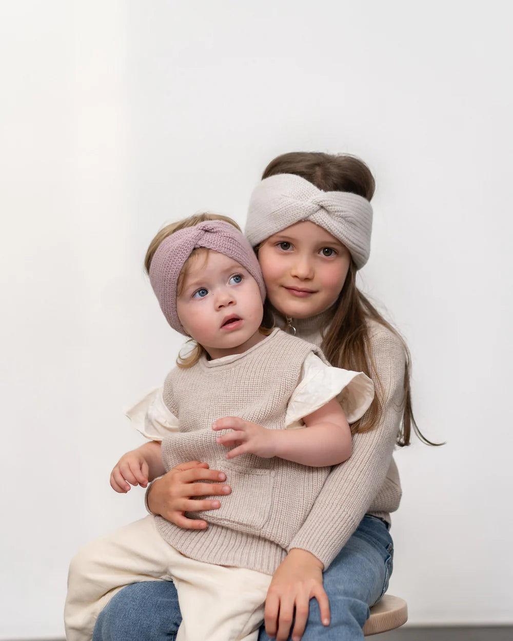 HALFEN Kaschmir Kinderstirnband mit Knoten - Altrosa