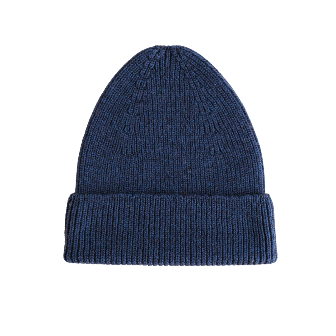 Hvid beanie Fonzie adult - Blue