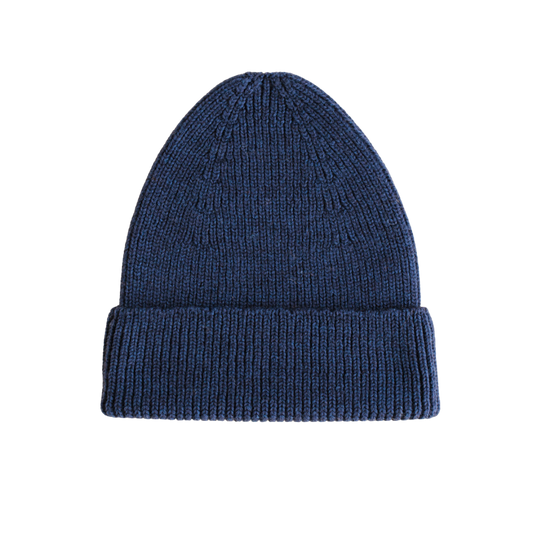 Hvid beanie Fonzie adult - Blue