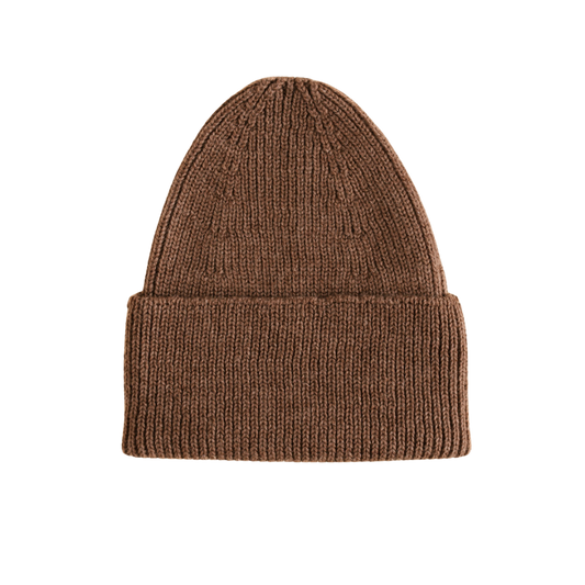 Hvid beanie Fonzie adult - Mocha