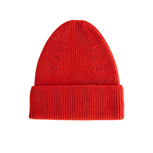 Hvid beanie Fonzie kids - Red