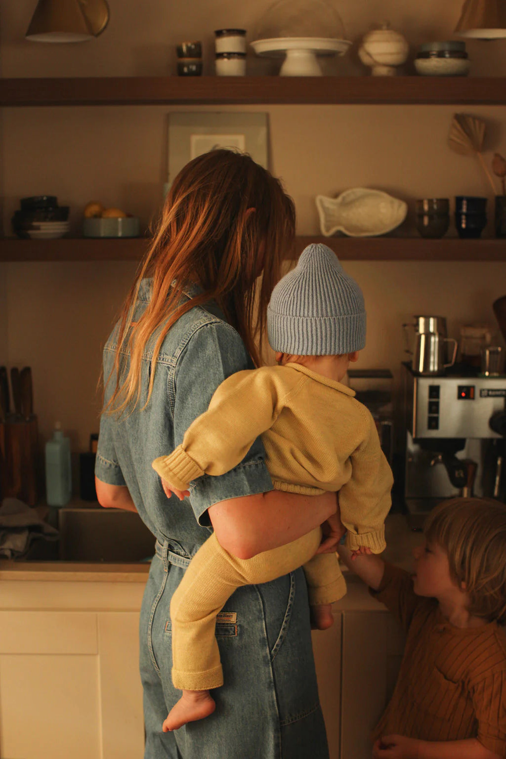 Hvid Mütze Fonzie Kinder - Hellblau