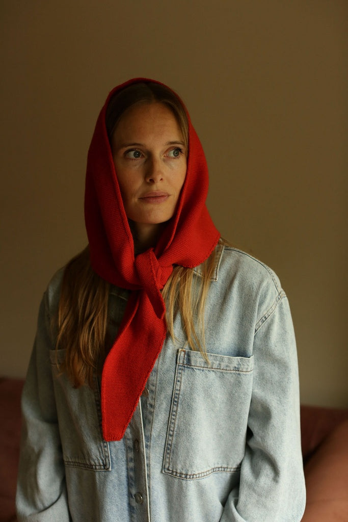 Hvid Schal Josephina - Rot