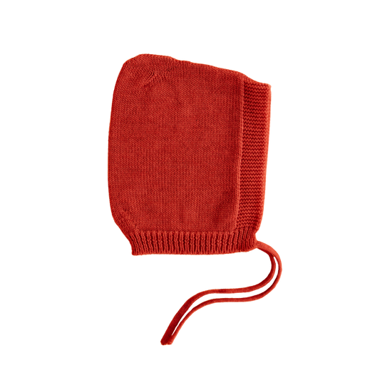 White Pixie bonnet Isidor - Red