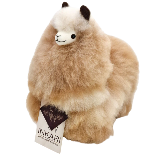 Inkari small naturals alpaca knuffel in de kleur sandstone - de Wevershoek