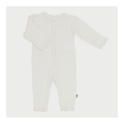 Joha wool/silk jumpsuit pointelle - Off white